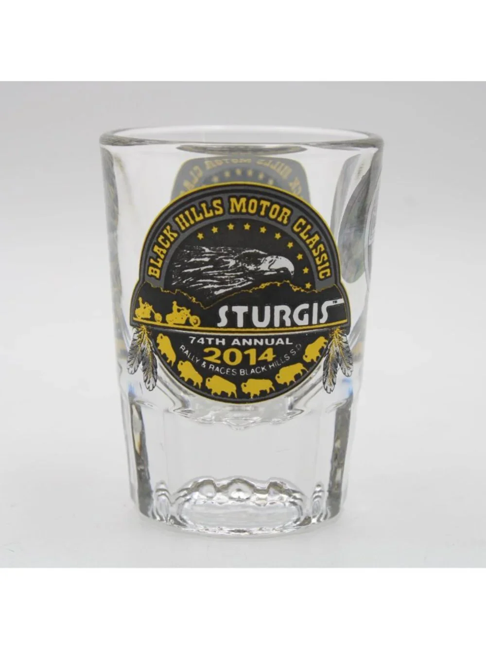 Sturgis 2014 Black Hills Motor Classic 74th Annual Heavy Shot Glass Motorcycle
